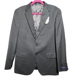 Saks Fifth Avenue Ermenegildo Zegna Wool Suit Jacket Blazer Grey 42R